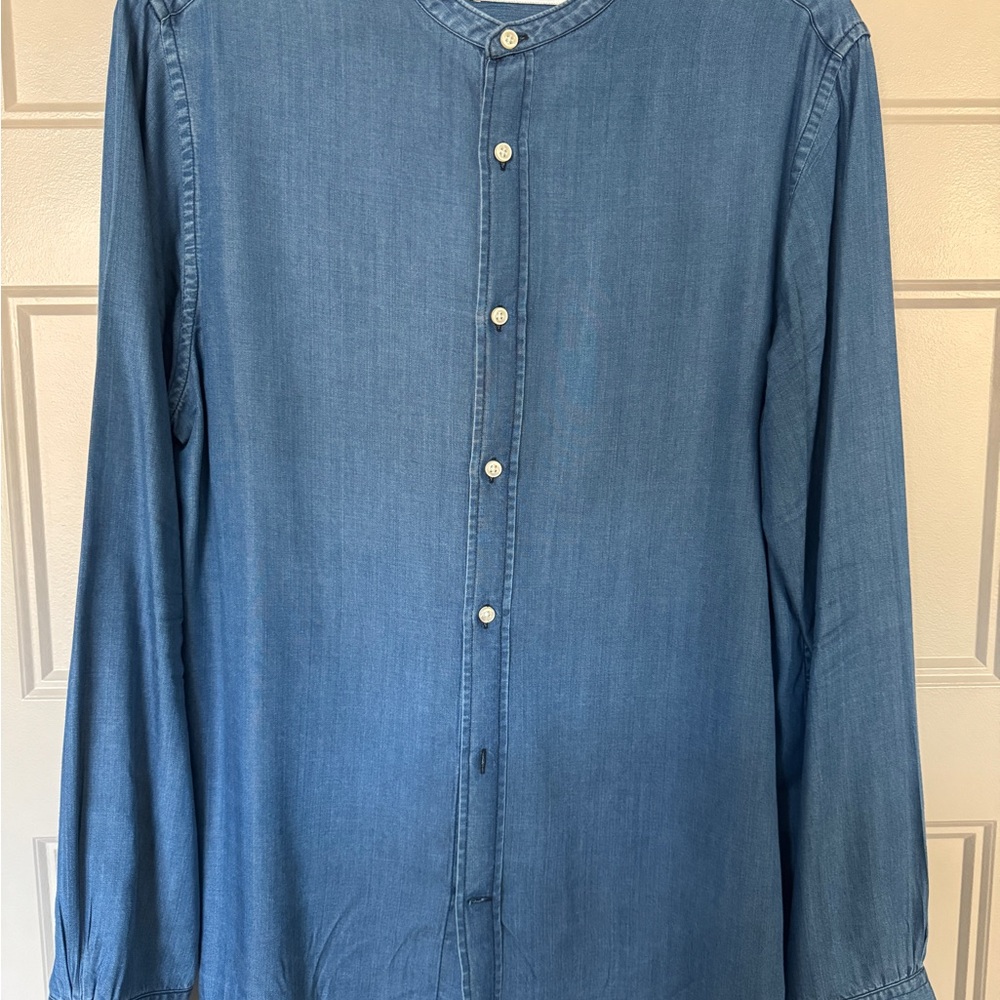 Officine Generale Denim Blue Button Down Shirt